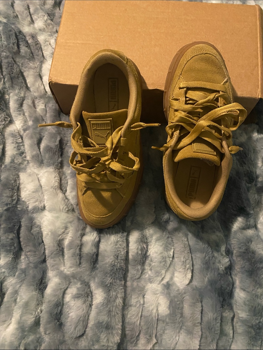 Puma Women’s Suede Sneakers in Mustard Yellow